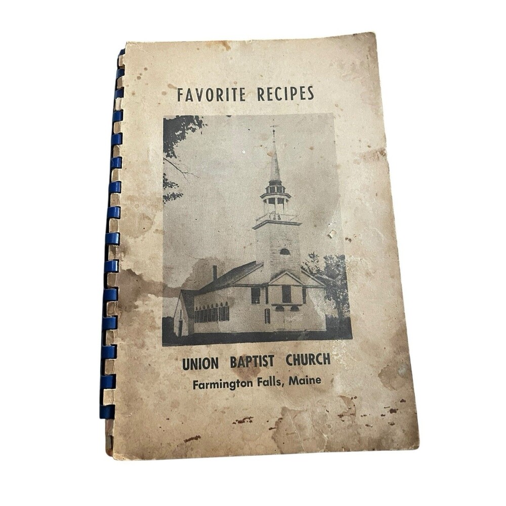 Vtg Favorite Recipes Baptist Church Farmington Falls Maine Spiral Comb Cookbook